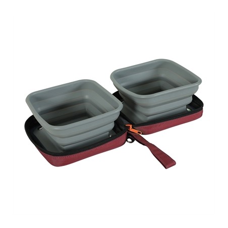 Zolux Bvk 2In1 Opvouwbare Voerbak En Drinkbak Rood