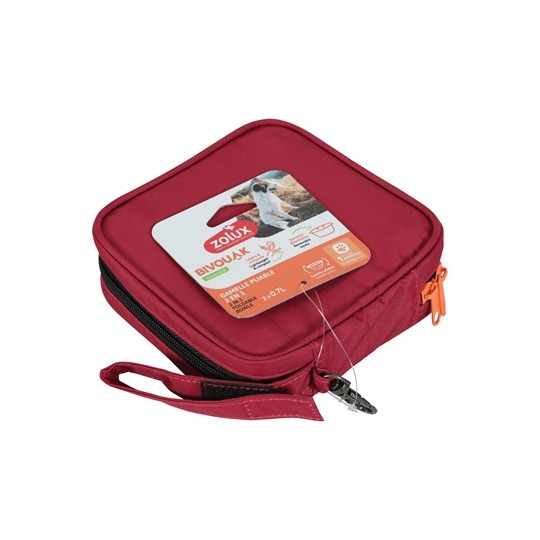 Zolux Bvk 2In1 Opvouwbare Voerbak En Drinkbak Rood
