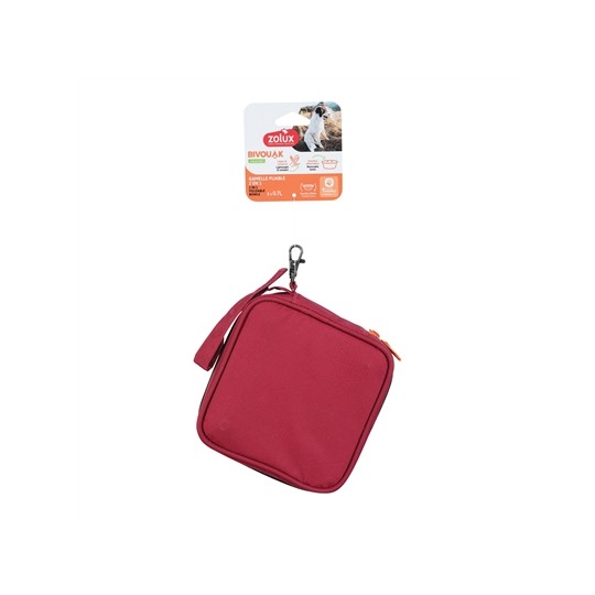 Zolux Bvk 2In1 Opvouwbare Voerbak En Drinkbak Rood