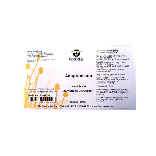 De Groene Os Adaptonicum Hond / Kat