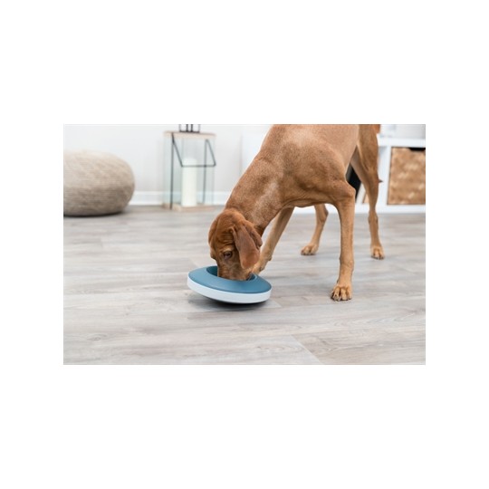 Trixie Slowfeeding Rocking Bowl Kunststof / Tpr Grijs / Blauw