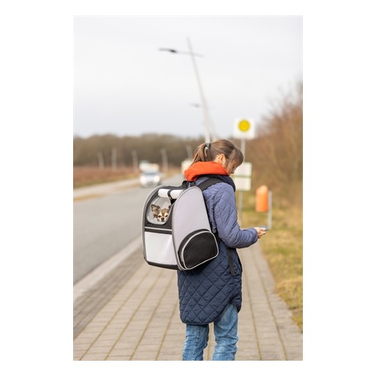 Trixie Hondentas Rugtas Chloe Lichtgrijs / Zwart