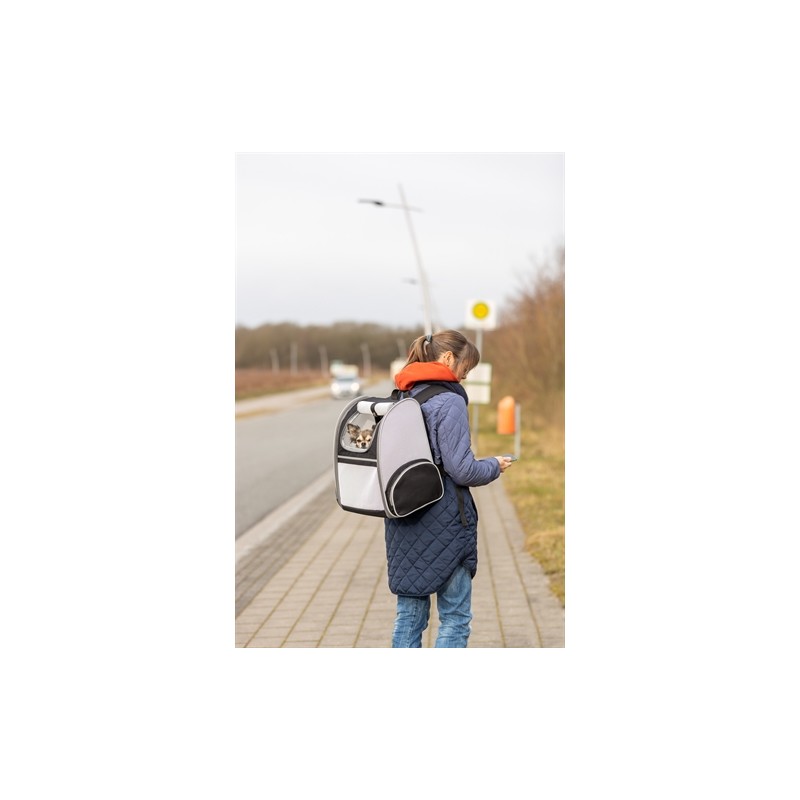 Trixie Hondentas Rugtas Chloe Lichtgrijs / Zwart