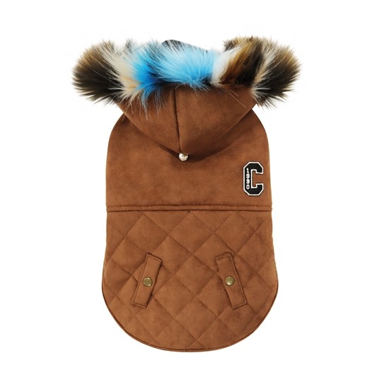 Croci Hondenjas Shearling Gevoerd Bruin