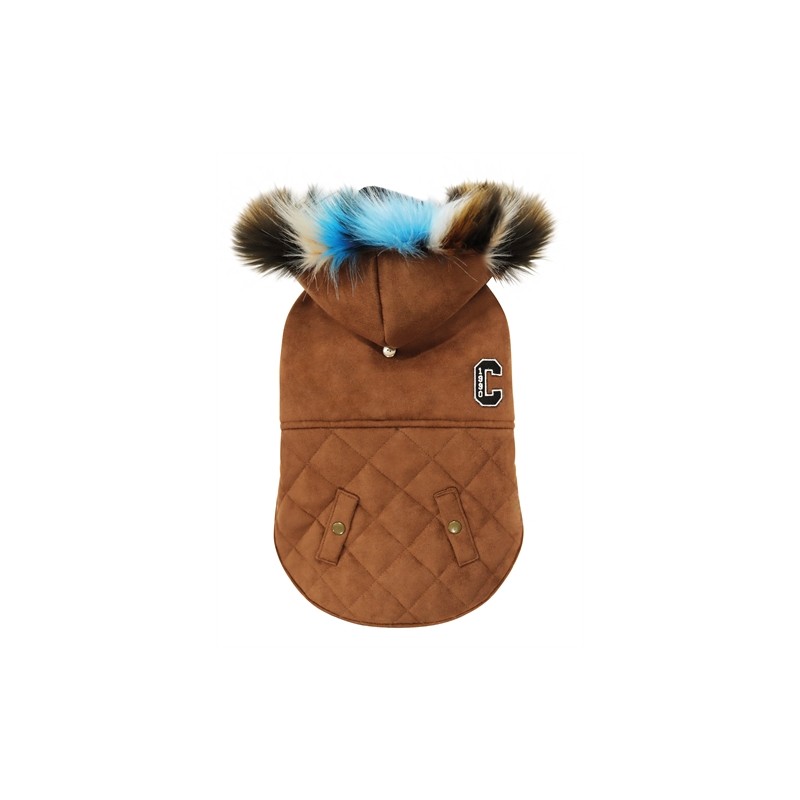 Croci Hondenjas Shearling Gevoerd Bruin