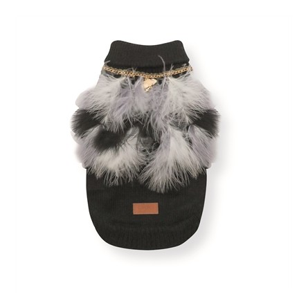 Croci Hondentrui Met Veren Zwart / Wit