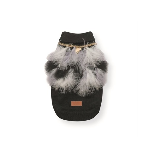 Croci Hondentrui Met Veren Zwart / Wit