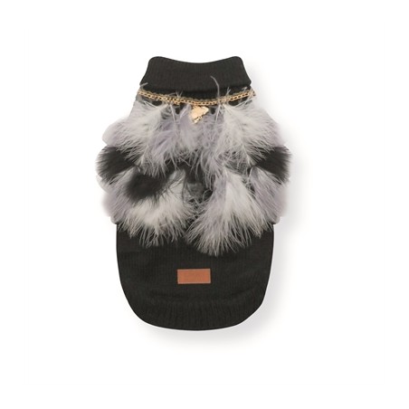 Croci Hondentrui Met Veren Zwart / Wit