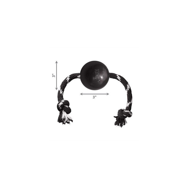 Kong Extreme Bal Met Touw Zwart / Wit