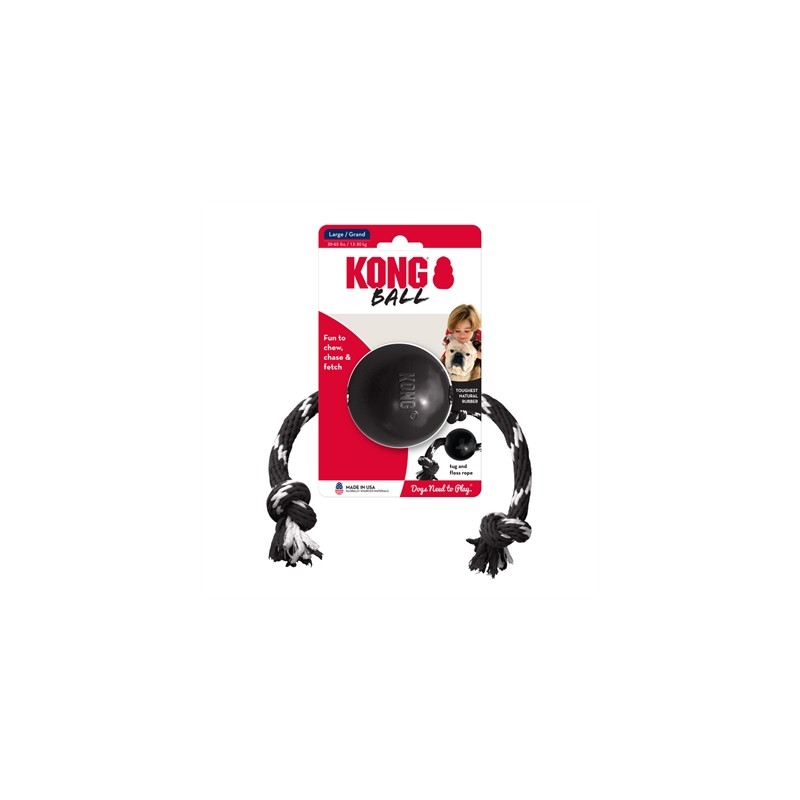 Kong Extreme Bal Met Touw Zwart / Wit