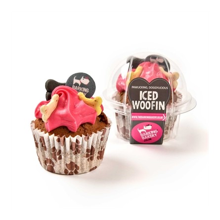 The Barking Bakery Vanilla Woofin Met Roze Glazuur