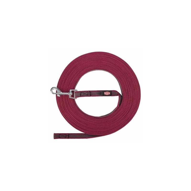 Trixie Hondenriem Sleeplijn Met Rubber Anti Slip Sangria Rood