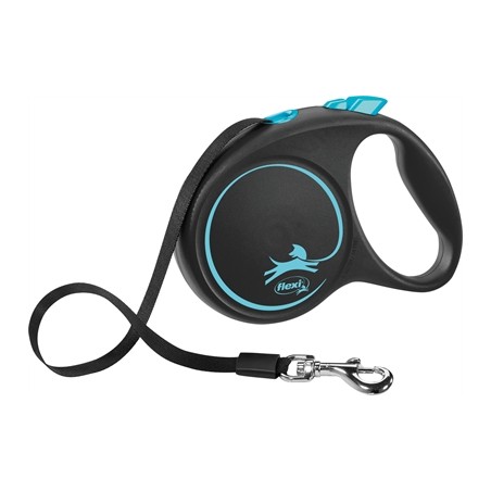 Flexi Rollijn Black Design Tape Blauw