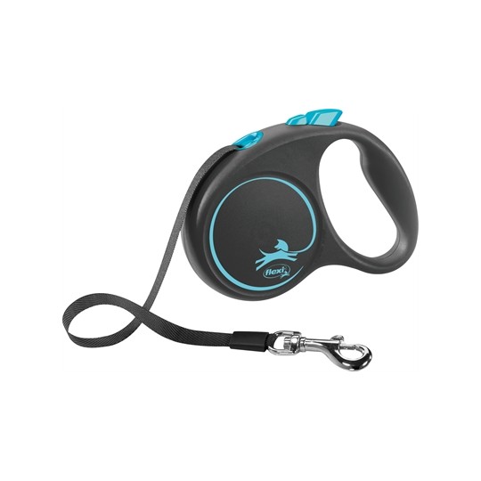 Flexi Rollijn Black Design Tape Blauw