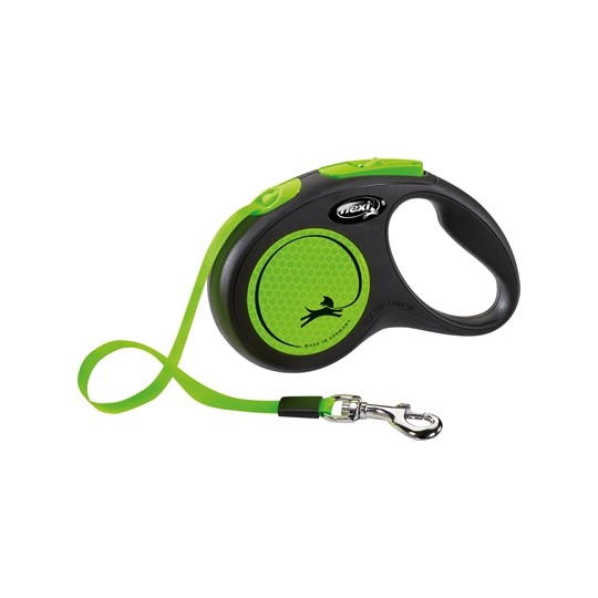 Flexi Rollijn New Classic Neon Tape Zwart / Groen