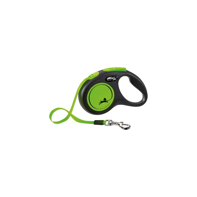 Flexi Rollijn New Classic Neon Tape Zwart / Groen